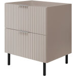 Meuble vasque, cachemire, 60 � 77 � 46 cm, poign�e argent�e, pieds noirs, sans plan de travail