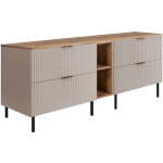 Meuble vasque, cachemire / ch�ne craft + poign�e noire, 180 ( 2 � 80 + 20) � 77 � 46 cm + plan de travail, ...