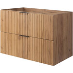 Meuble vasque, ch�ne craft, 80 � 57 � 46 cm, poign�e noire, sans plan de travail