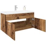 Vidaxl meuble avec vasque intgre vieux bois bois d'ingnierie