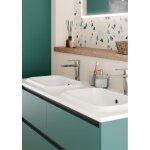 Meuble vasque jupiter 3. 0 bleu canard 120 cm - plan dune - sans miroir