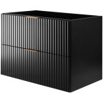 Meuble vasque, noir, 80 � 57 � 46 cmpoign�e dor�e, sans plan de travail