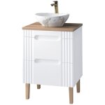 Meuble vasque à poser sur pieds 60 cm - oceanie white - livraison gratuite Meuble vasque à poser sur pieds 60 cm - oceanie white - livraison gratuite