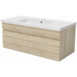 Ocean sanitaire - meuble vasque suspendu 100cm naturel avec 2 portes Ocean sanitaire - meuble vasque suspendu 100cm naturel avec 2 portes