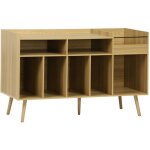 Sweeek - meuble vinyle vintage dcor bois, dune, l 130 x p 50 x h 80 cm
