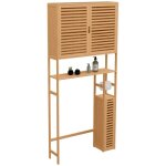 Idmarket - meuble wc 3 en 1 avec armoires de rangement bambou bea Idmarket - meuble wc 3 en 1 avec armoires de rangement bambou bea