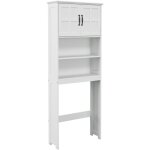 Meuble wc dessus de toilette style classique chic 2 portes 2 �tag�res blanc