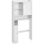 Vasagle - meuble wc, �tag�re toilettes, porte coulissante, �tag�res ajustables, �conomie d'espace, adapt� ...