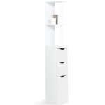 Idmarket ? meuble pour wc �tag�re 3 portes blanc ? bois m�lamin� compact ? dimensions 15 cm x 33 cm x ...