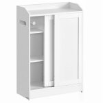 Meuble wc meuble toilette pour salle de bain rangement papier toilette pour brosse wc portes coulissantes ...