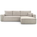 Meubler design canapé d'angle convertible et réversible avec coffre en velours côtelé beige juul, structure ... Meubler design canapé d'angle convertible et réversible avec coffre en velours côtelé beige juul, structure ...
