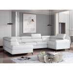Meubler design - canap� panoramique convertible skada simili cuir ? rangement et appuis - t�tes r�glables ...