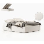 Meubler design - sommier coffre de rangement room - tissu bouclé crème - 140x190, style , x x cm Meubler design - sommier coffre de rangement room - tissu bouclé crème - 140x190, style , x x cm