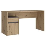 Meubletmoi - bureau 140 cm et caisson décor bois chêne et gris foncé mat - odyssée Meubletmoi - bureau 140 cm et caisson décor bois chêne et gris foncé mat - odyssée