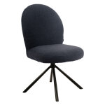 Meubletmoi - chaise rotative 180� en tissu bouclette noir et m�tal noir - julien
