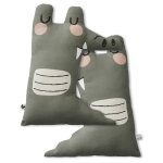Meubletmoi - coussin en forme de crocodile vert avec housse en coton - louis
