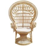 Meubletmoi - fauteuil emmanuelle en rotin tress� avec coussin blanc ? magnolia