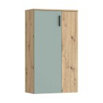 Meubletmoi - meuble  chaussures 2 portes dcor bois chne et vert sauge ? amelie
