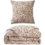 Meubletmoi - parure de lit 140 x 200 cm gaze de coton cru et fleuri - isabela 2