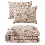 Meubletmoi - parure de lit 240 x 220 cm gaze de coton cru et fleuri - isabela 2