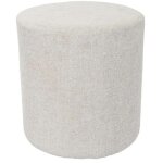 Meubletmoi - pouf / repose - pieds rond d. 32 cm en tissu maille cru ? joel