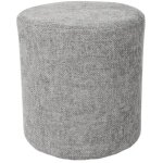 Meubletmoi - pouf / repose - pieds rond d. 32 cm en tissu maille gris clair ? joel
