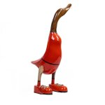 Meubletmoi - statuette d�corative 40 cm canard maillot rouge bois de teck ? dafly
