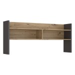 Meubletmoi - surmeuble de bureau 140 cm dcor bois de chne et gris fonc - odysse
