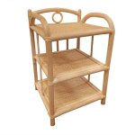 Meubletmoi - table de chevet h. 55 cm en rotin naturel avec 3 tablettes ? hazel