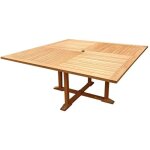 Meubletmoi - table de jardin carre 150 x 150 cm pliante en teck massif - ancolie