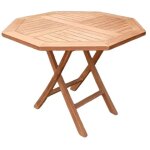 Meubletmoi - table de jardin octogonale 100 x 100 cm en teck massif - ancolie Meubletmoi - table de jardin octogonale 100 x 100 cm en teck massif - ancolie