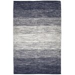 Meubletmoi - tapis 120 x 180 cm coton brod� avec d�grad� de bleu vieilli ? saphir