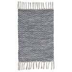Tapis 40 x 60 cm en coton brod de motifs chevrons gris clair ? glow
