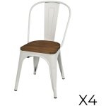 Meublorama - lot de 4 chaises en m�tal blanc style industriel. collection factory.
