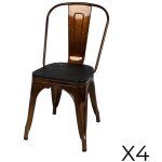 Meublorama - lot de 4 chaises en m�tal dor� style industriel. collection factory.