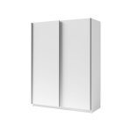 Meublorama - armoire 2 portes coulissantes - collection gozu - coloris blanc - 180 x 198 x 62 cm