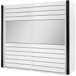 Meublorama - armoire blanche et noire lina ? 220 x 225 x 68 cm avec 2 grandes penderies et 2 grands miroirs ...