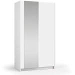 Meublorama - armoire lysia 2 portes coulissantes avec miroir ? 100 x 182 x 55 cm ? coloris blanc Meublorama - armoire lysia 2 portes coulissantes avec miroir ? 100 x 182 x 55 cm ? coloris blanc