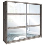 Meublorama - armoire veltis 2 portes coulissantes avec miroir ? l230 x h215 cm ? coloris chne wellington ...
