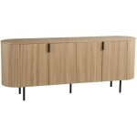 Buffet vagos ? coloris ch�ne naturel ? 4 portes ? 200 cm ? grand bahut moderne ? rangement spacieux