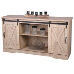 Meublorama - buffet wayne ? chne clair avec 2 portes coulissantes et 2 niches