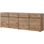 Meublorama - buffet xl coloris chêne et noir 225cm collection havana. bahut design avec 4 portes et 4 ... Meublorama - buffet xl coloris chêne et noir 225cm collection havana. bahut design avec 4 portes et 4 ...