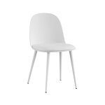 Meublorama - chaise 'jasmon' coussin pu blanc, dimension h81 x l51 x p44, idal pour votre cuisine ou ...