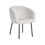 Meublorama - chaise seville tissu boucl blanc, dimension h79 x l57 x p62, idal pour votre cuisine ou ...