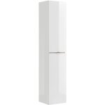 Meublorama - colonne salle de bain nalya 170 cm ? blanc brillant et ch�ne clair ? meuble suspendu