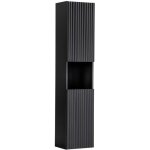 Meublorama - colonne de salle de bain vano ? 2 portes + 1 niche ? noir mat ? l30  p25  h140 cm ?  ...