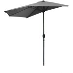 Meublorama - demi - parasol mural gris anthracite ? 270x135x230cm ? aluminium ? toile polyester 180g ...