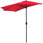 Meublorama - demi - parasol mural rouge ? 270x135x230cm ? aluminium ? toile polyester 180g / m� ? manivelle ...
