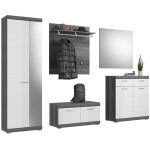 Meublorama - ensemble d'entr�e scott ? meubles de rangement avec miroir et porte - manteaux