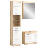 Meublorama - ensemble de meubles de salle de bain ridley ? meuble sous vasque, colonne et rangement avec ...